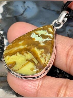 Butterfly Earthy Green Australian Opal 1 7/8”